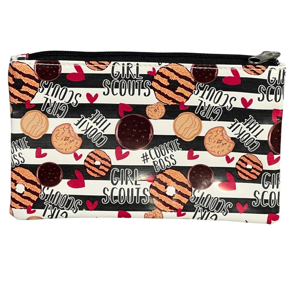 Girl Scouts Cookie Boss Pencil Pouch Makeup Cosmetic Bag Zip School Organizer OS